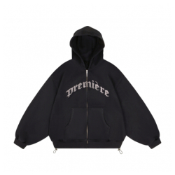 SPARKLE ZIP HOODIE BLACK