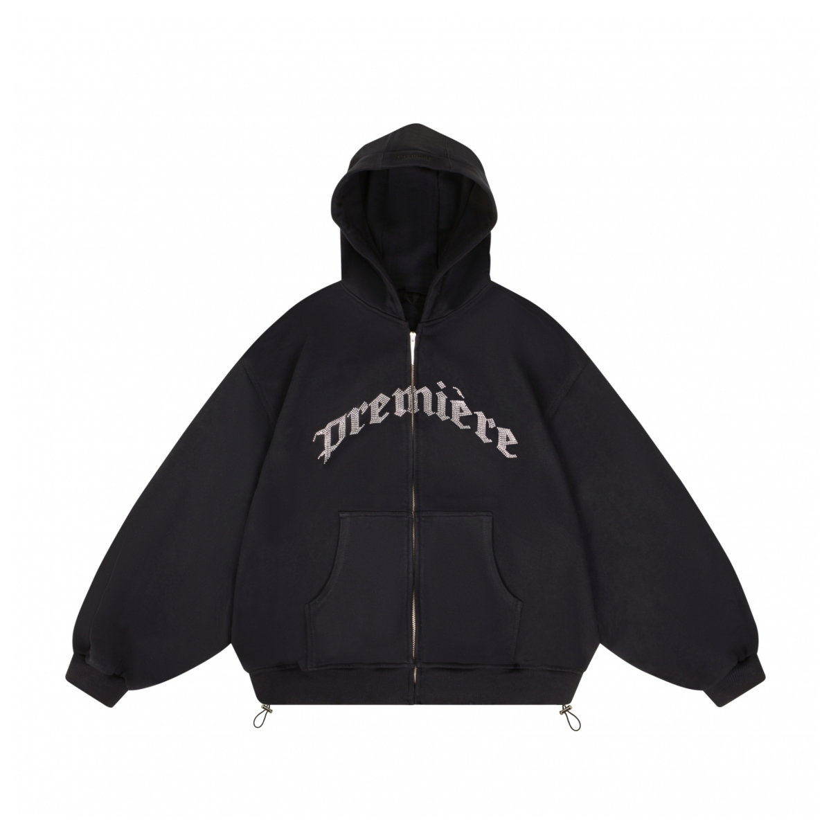 SPARKLE ZIP HOODIE BLACK