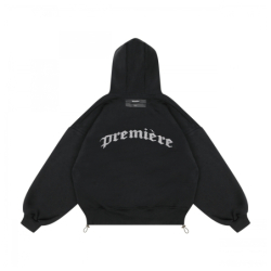 SPARKLE ZIP HOODIE BLACK
