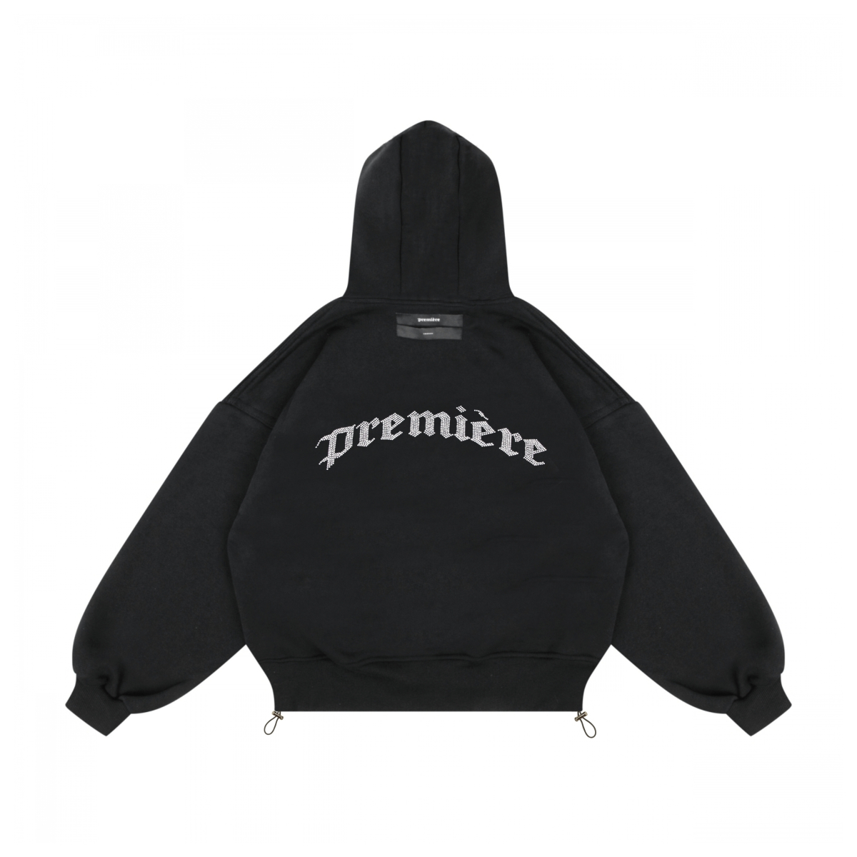 SPARKLE ZIP HOODIE BLACK