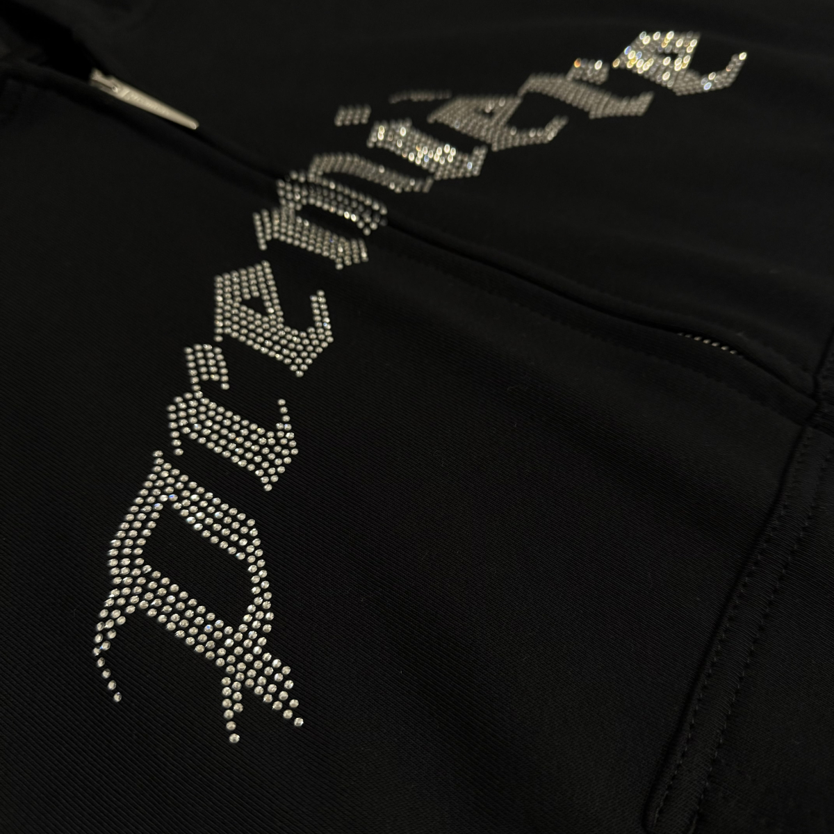 SPARKLE ZIP HOODIE BLACK