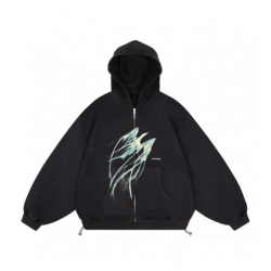 BIRD ZIP HOODIE BLACK