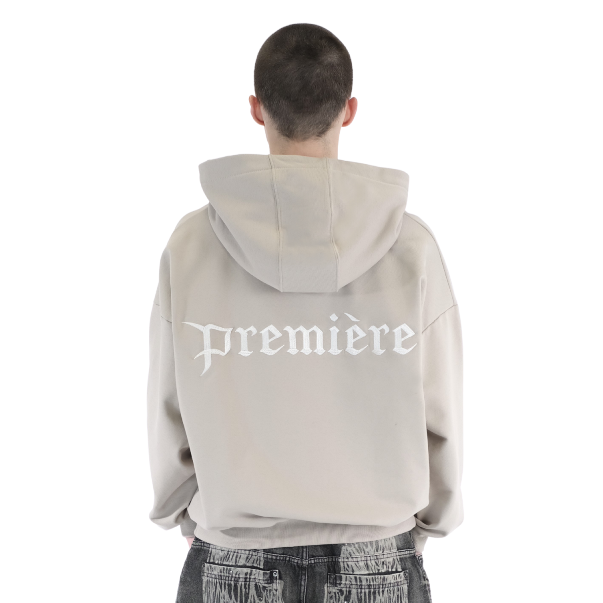 LOGO ZIP HOODIE BEIGE