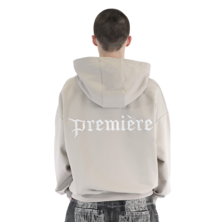 LOGO ZIP HOODIE BEIGE