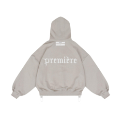 LOGO ZIP HOODIE BEIGE