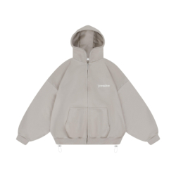 LOGO ZIP HOODIE BEIGE