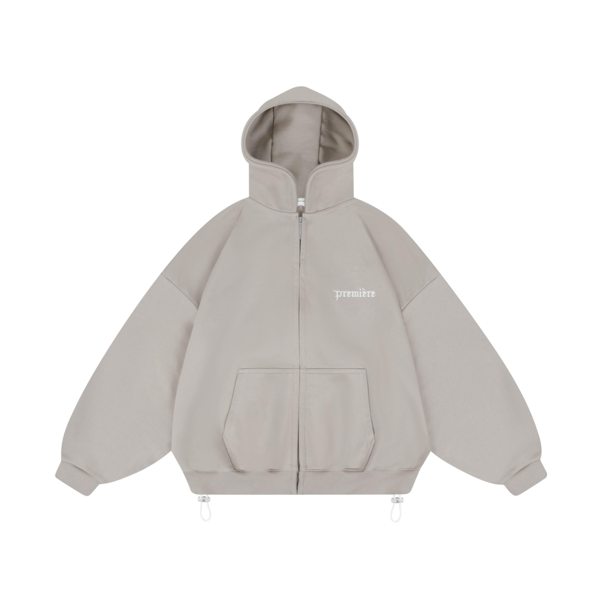 LOGO ZIP HOODIE BEIGE