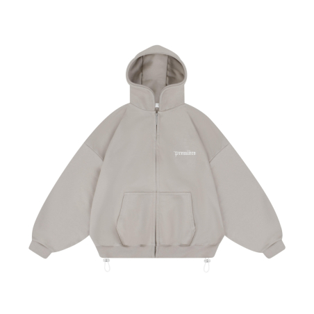 LOGO ZIP HOODIE BEIGE
