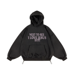 JESUS HOODIE PURPLE BLACK