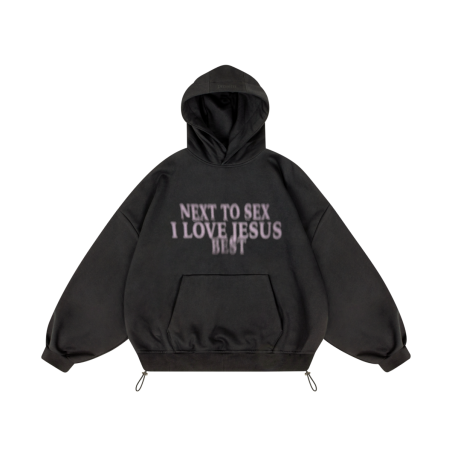 JESUS HOODIE PURPLE BLACK