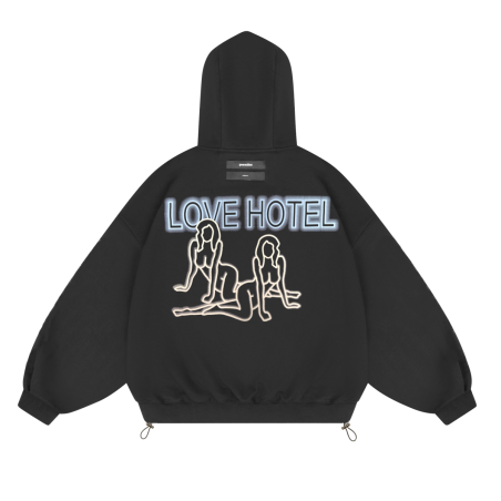 LOVE ZIP HOODIE BABY BLUE