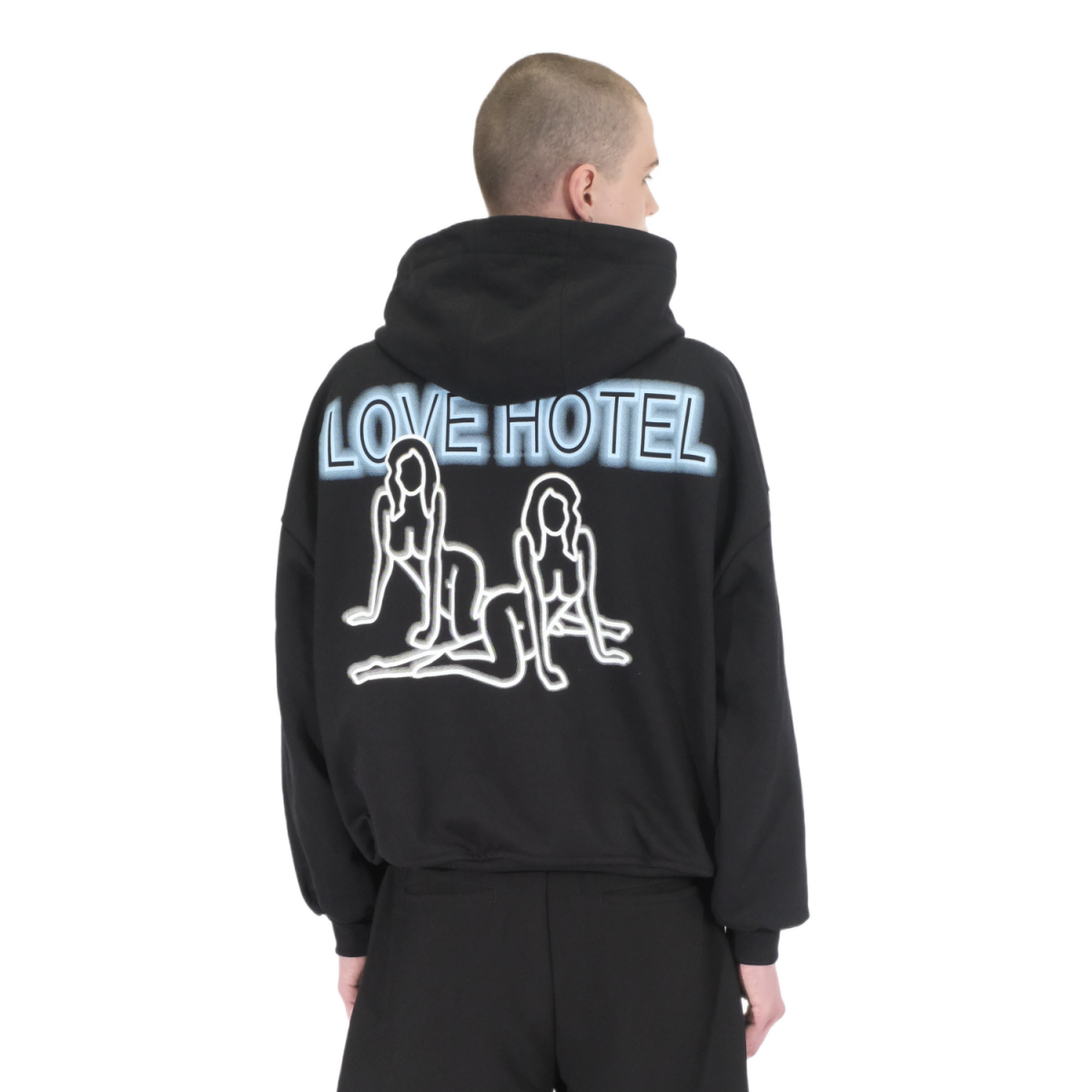 LOVE ZIP HOODIE BABY BLUE