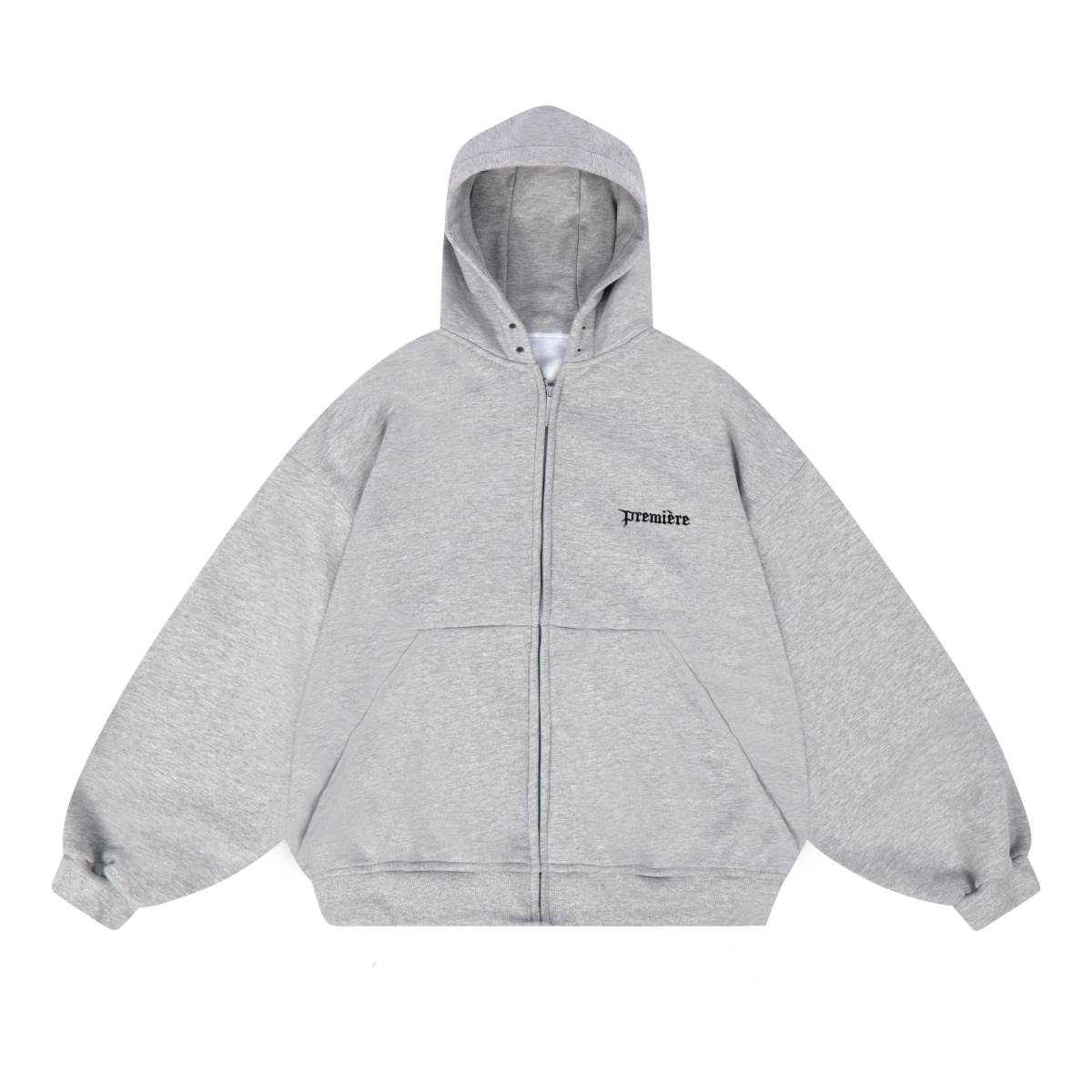 BASIC ZIP HOODIE GREY