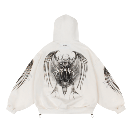 BAT 600GSM HOODIE OFF-WHITE