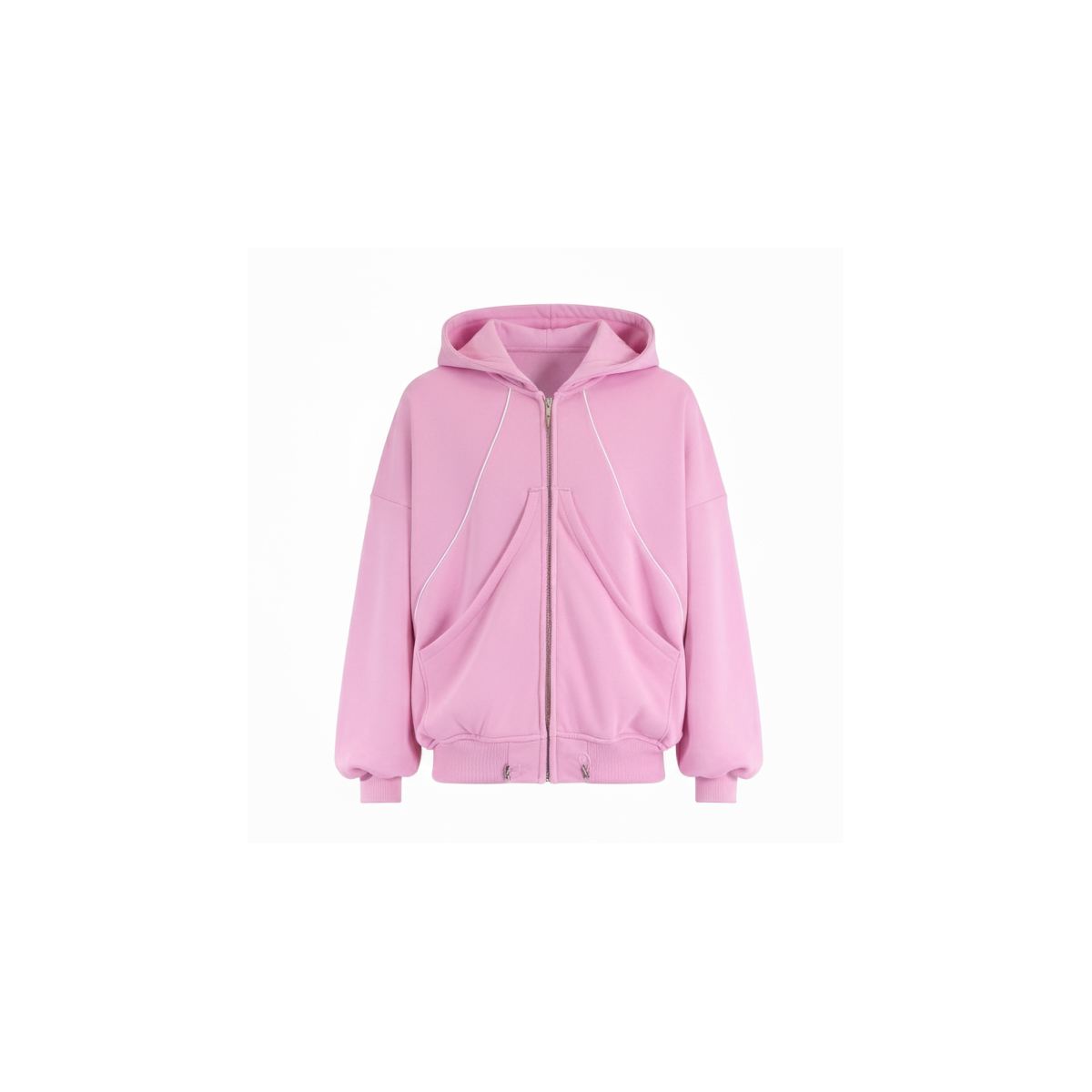 HELIX ZIP HOODIE BABY PINK