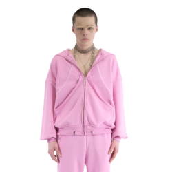 HELIX ZIP HOODIE BABY PINK