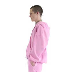 HELIX ZIP HOODIE BABY PINK