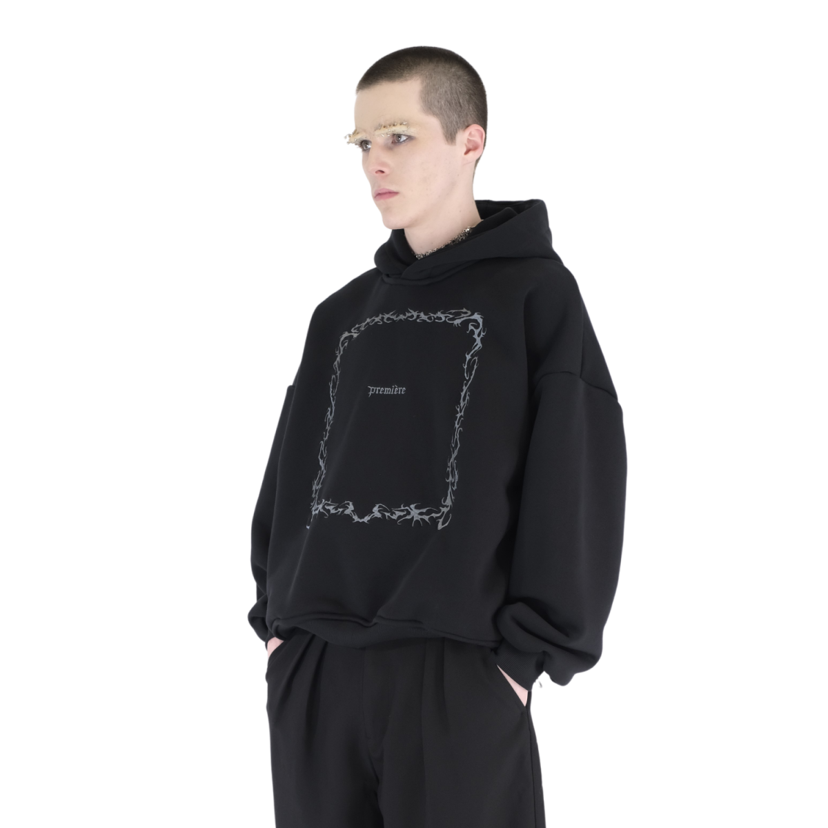 FRAME HOODIE BLACK