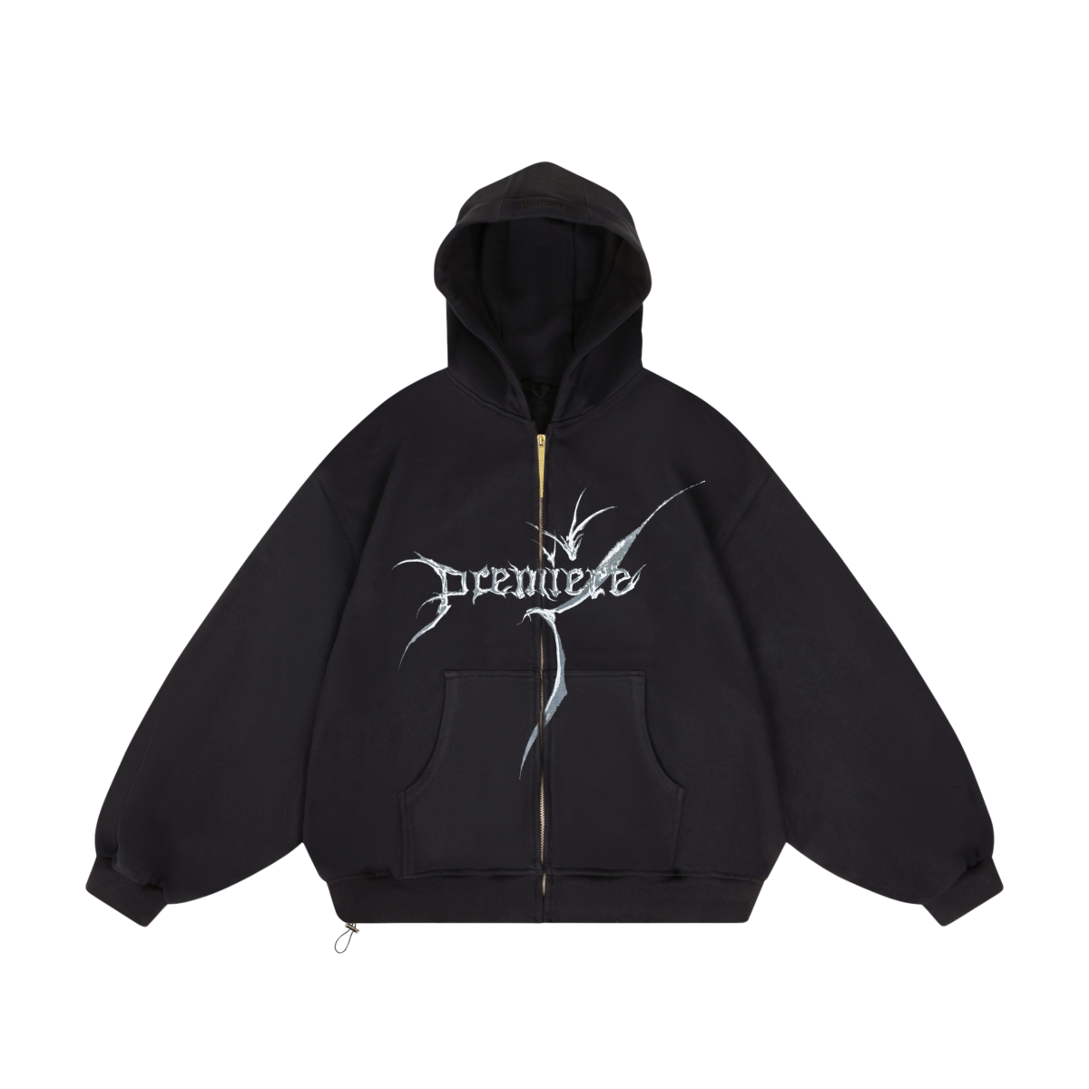 STRANGER ZIP HOODIE BLACK