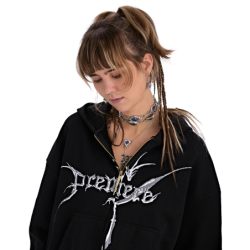 STRANGER ZIP HOODIE BLACK