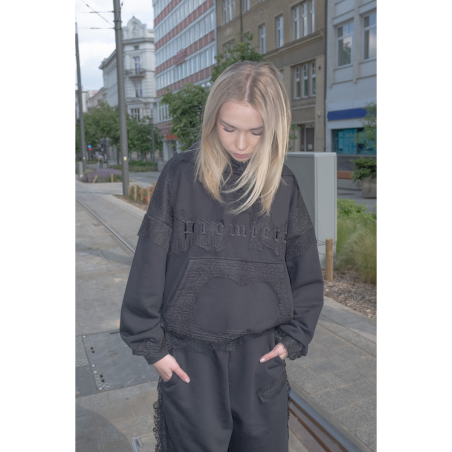 LACE HOODIE BLACK