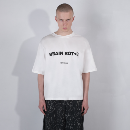 BRAIN ROT TEE OFF-WHITE