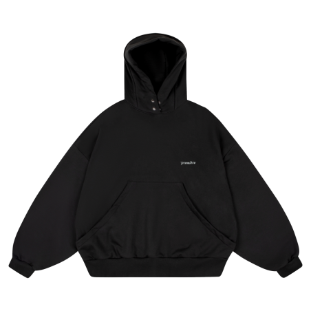 WIDE CUT BASIC HOODIE BLACK