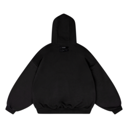 WIDE CUT BASIC HOODIE BLACK