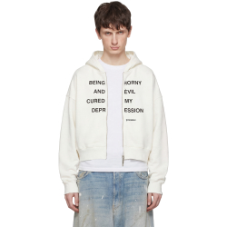 DEPRESSION ZIP 500GSM HOODIE OFF-WHITE