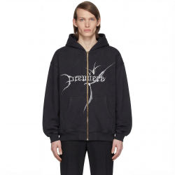 STRANGER ZIP HOODIE BLACK