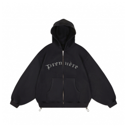 SPARKLE ZIP HOODIE BLACK