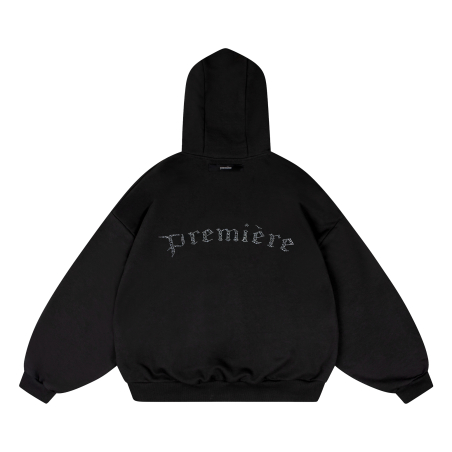 SPARKLE ZIP HOODIE BLACK