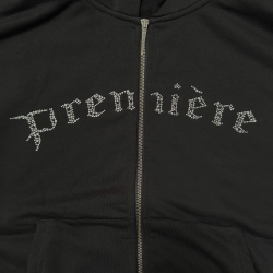 SPARKLE ZIP HOODIE BLACK