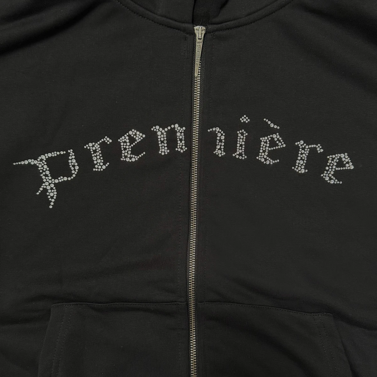SPARKLE ZIP HOODIE BLACK