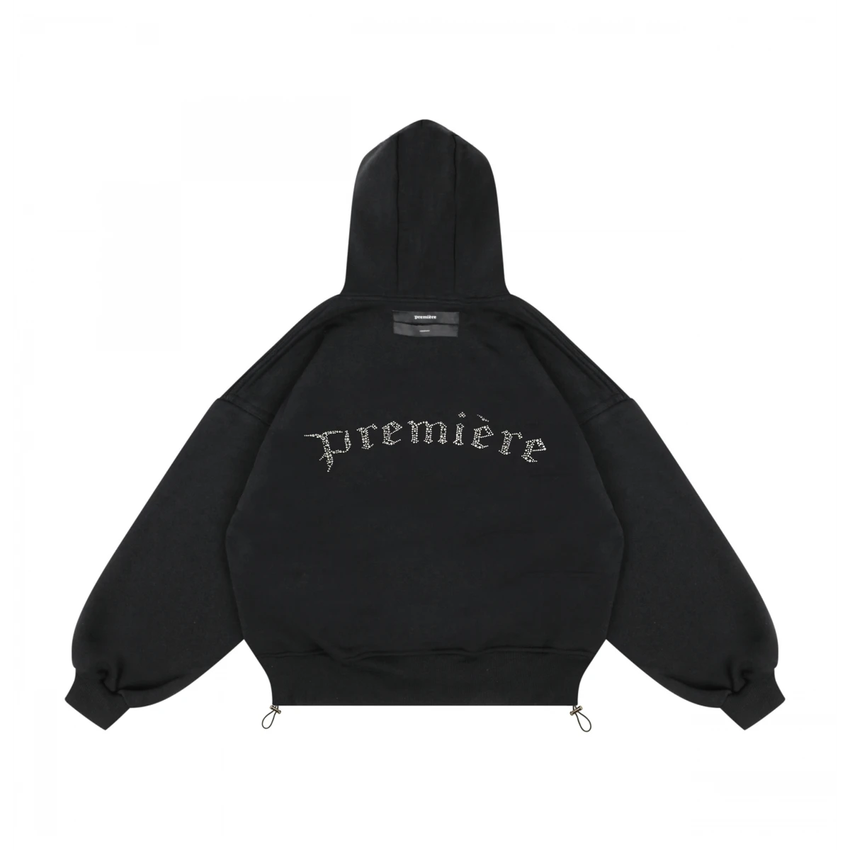 SPARKLE ZIP HOODIE BLACK