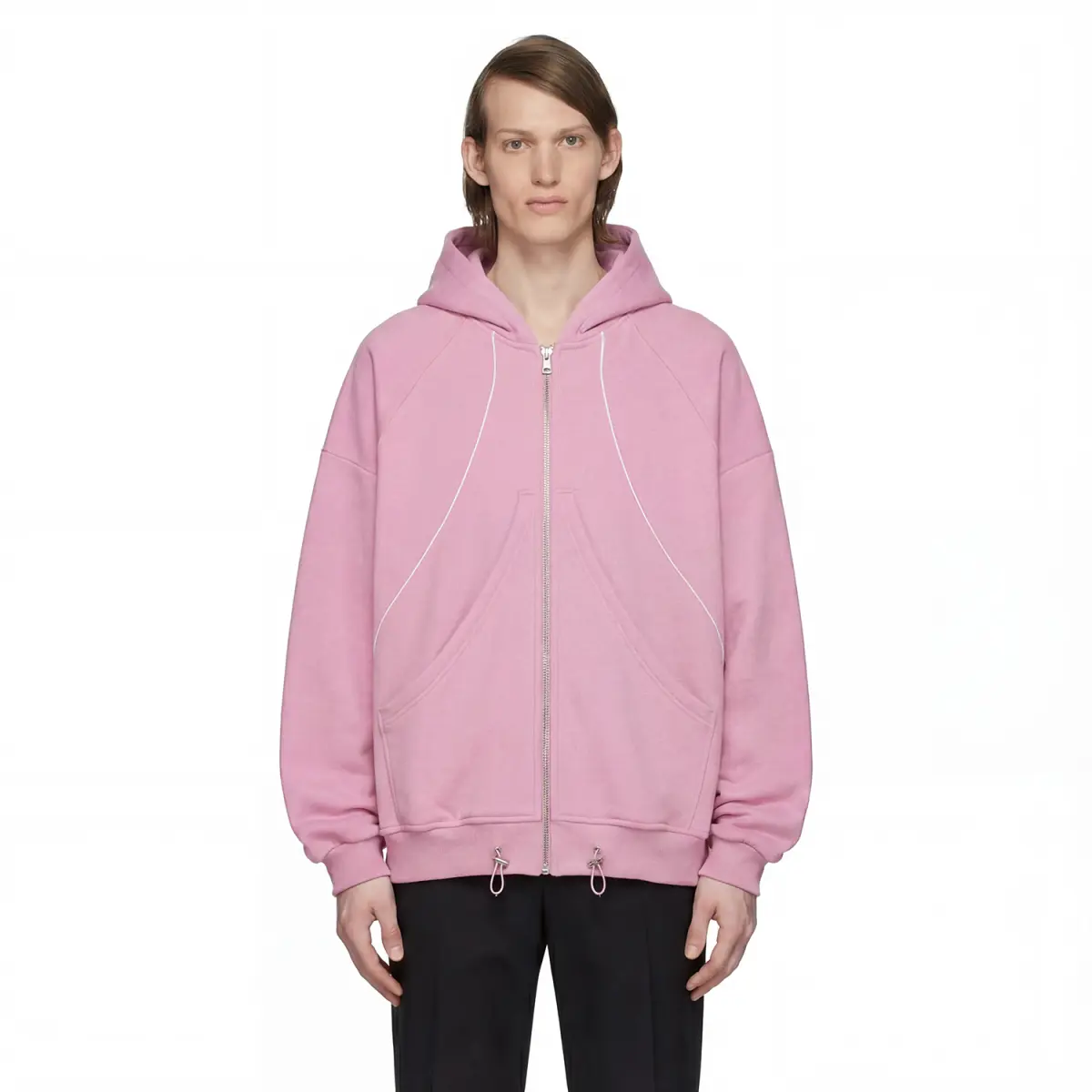HELIX ZIP HOODIE BABY PINK