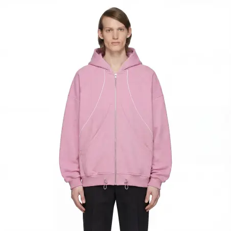 HELIX ZIP HOODIE BABY PINK