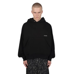 WIDE CUT BASIC HOODIE BLACK