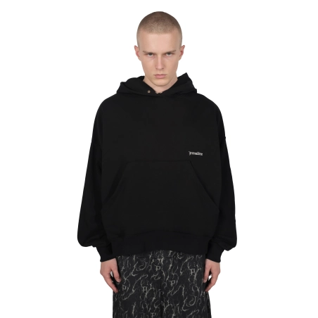 WIDE CUT BASIC HOODIE BLACK