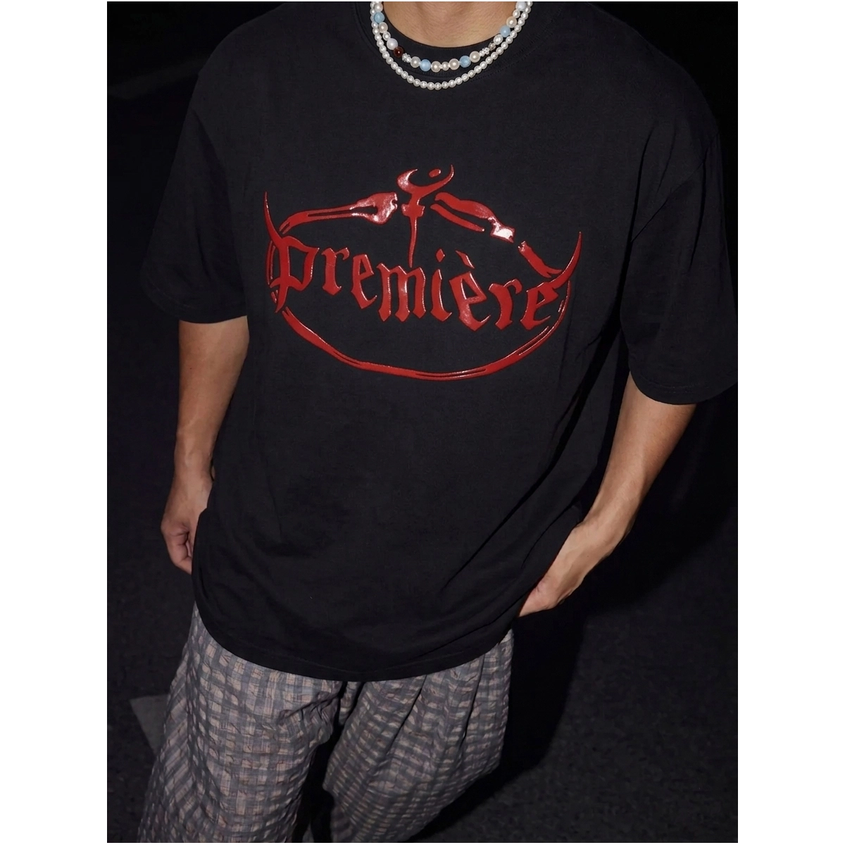 GEL HD RED TEE BLACK