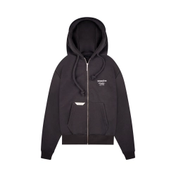 BASIC ZIP REGULAR CUT HOODIE BLACK