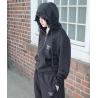 BASIC ZIP REGULAR CUT HOODIE BLACK