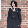 BASIC ZIP REGULAR CUT HOODIE BLACK