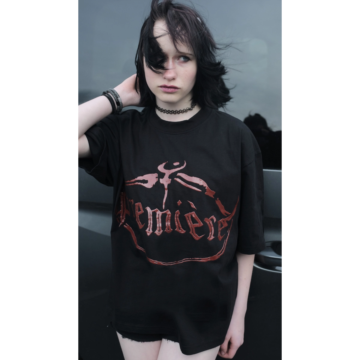 GEL HD RED TEE BLACK