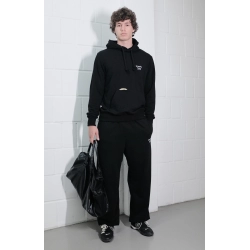 BASIC ZIP REGULAR CUT HOODIE BLACK