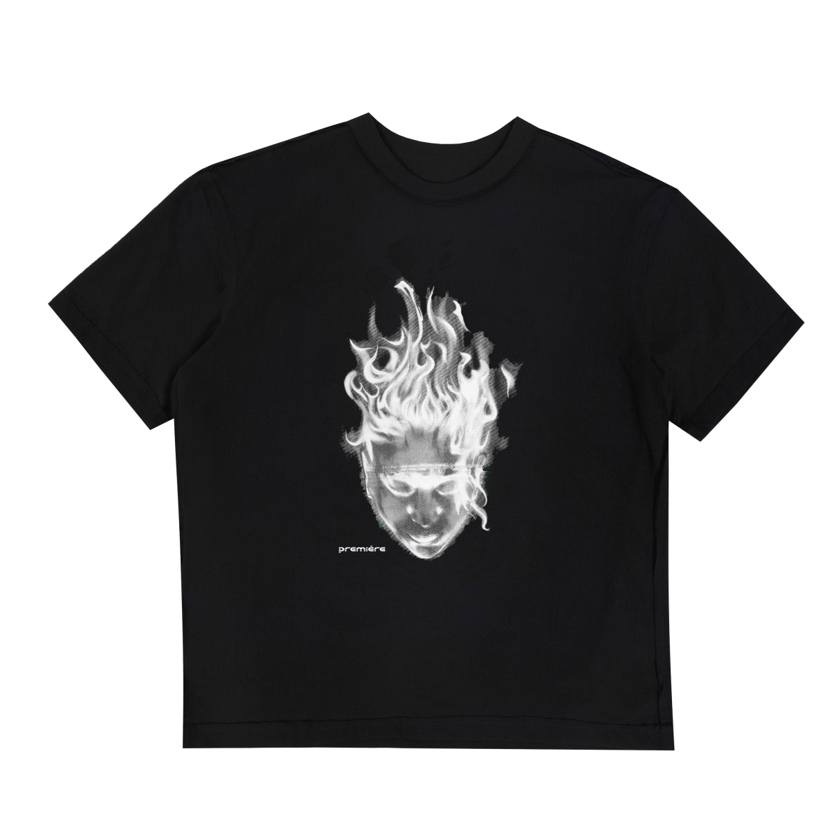 HEAD WITH FLAMES TEE BLACK