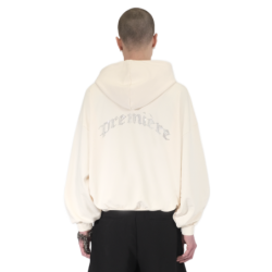 SPARKLE ZIP HOODIE CREAMY