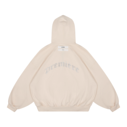 SPARKLE ZIP HOODIE CREAMY