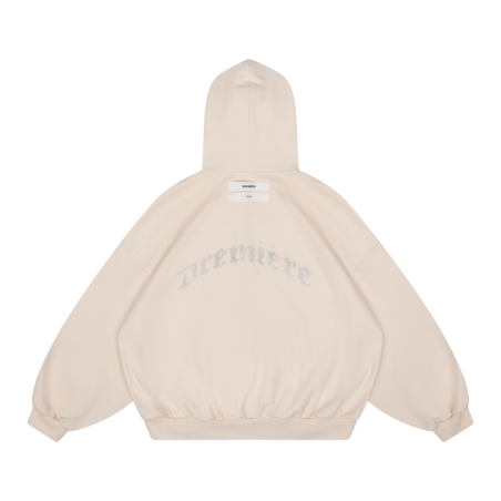 SPARKLE ZIP HOODIE CREAMY