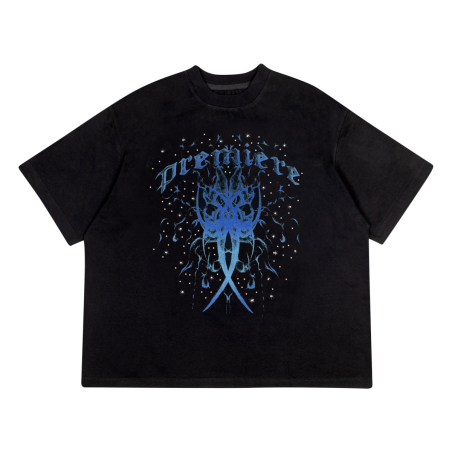X CRYSTALS TEE BLACK